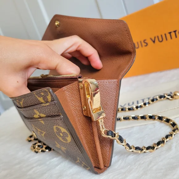 Louis Vuitton Monogram Wallet with Gold Chain - Picture 14 of 16